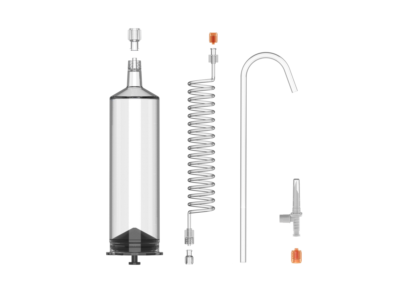 125ml Syringe Kit with 60" Coiled Tubing, Spike & Fill Straw - 200111