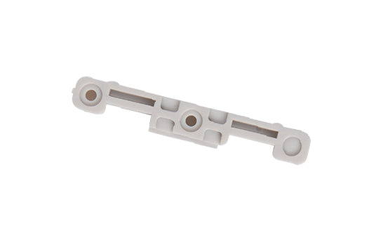White metal bracket on a white background