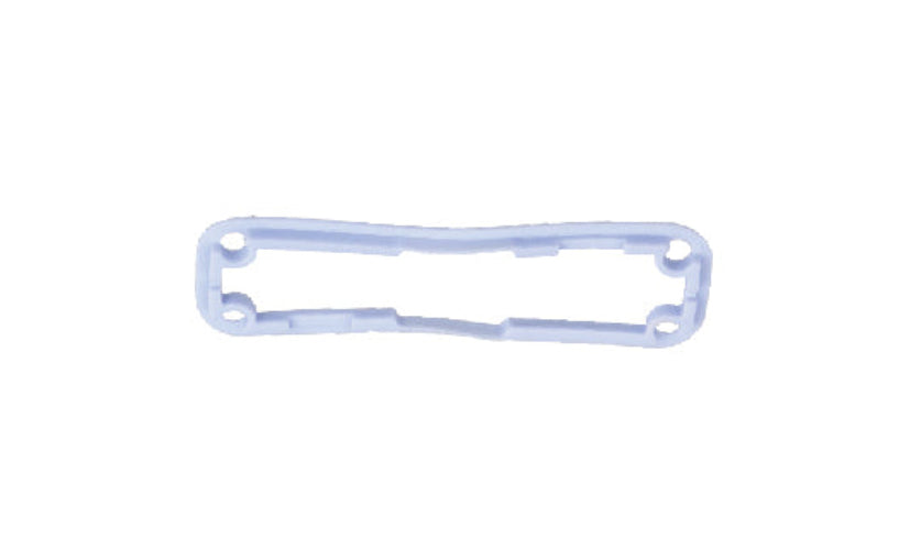 Transparent plastic gasket on a white background