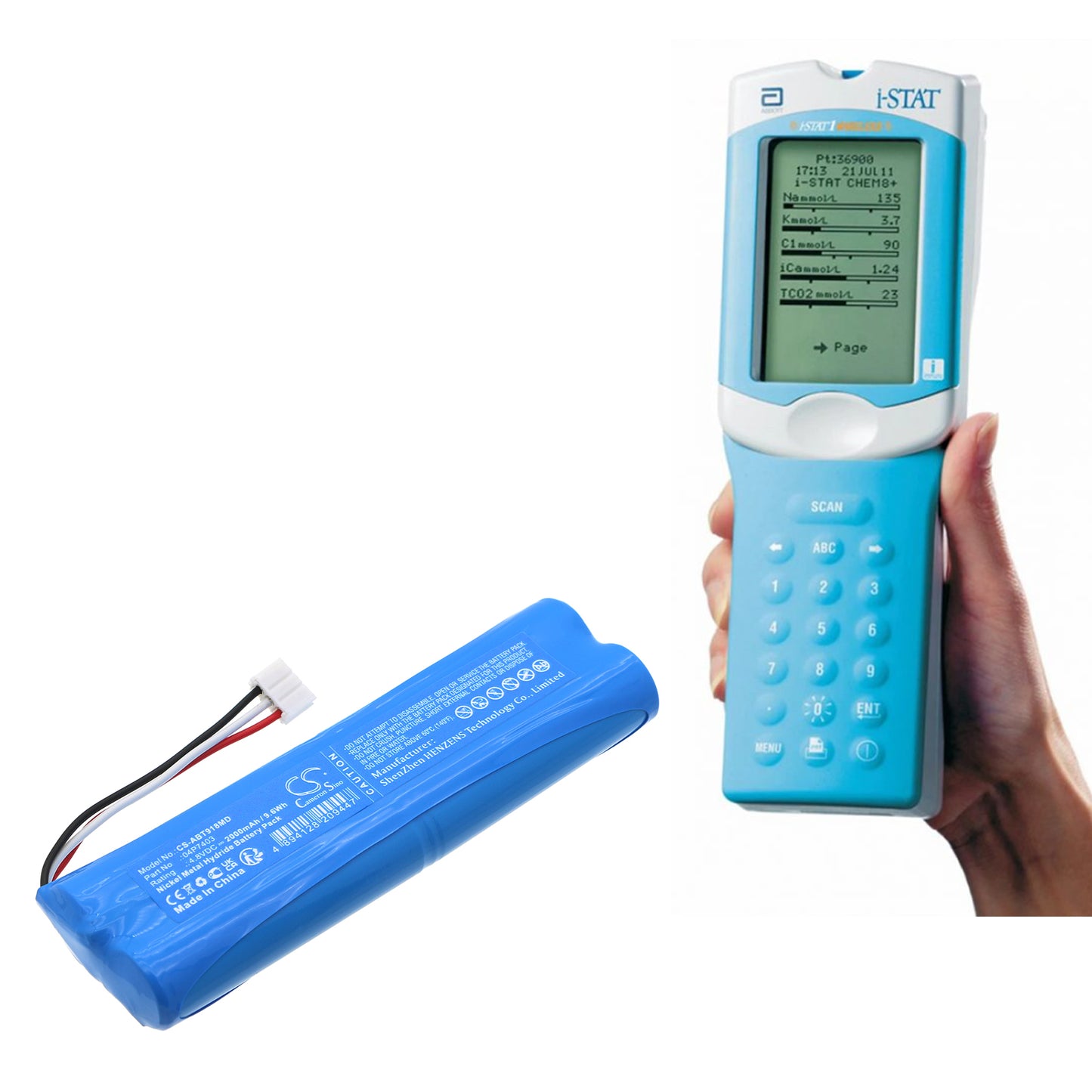 Battery for Abbott i-Stat System / Printer – 4.8V 2000mAh