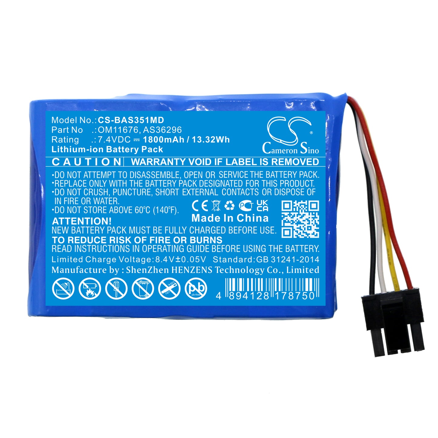 Baxter Healthcare & Sigma Spectrum Infusion Pump 1800mAh Medical Replacement Battery compatible – 7.4V Li-ion