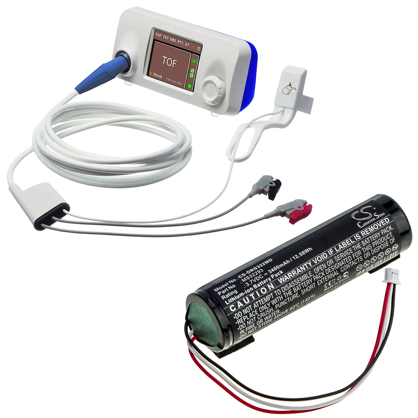 Battery for Drager TOFscan Monitor / TOFScan NMT Monitor – 3.7V 3400mAh