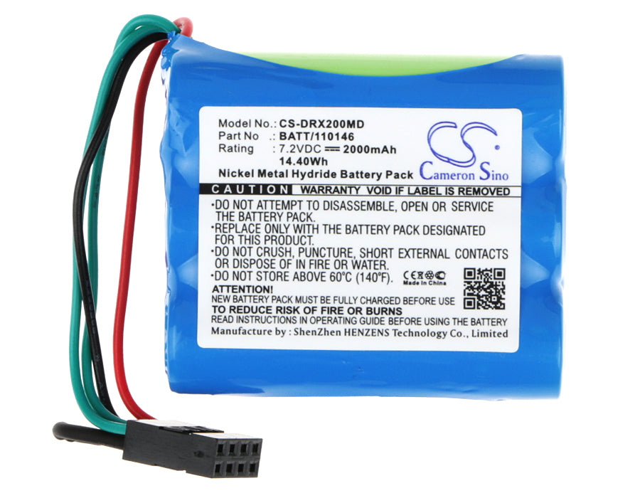 Battery for Ohmeda Suction Unit / Physio-Control Life Pak 250 / Drager Oxylog 2000 / Microvent – 7.2V 2000mAh