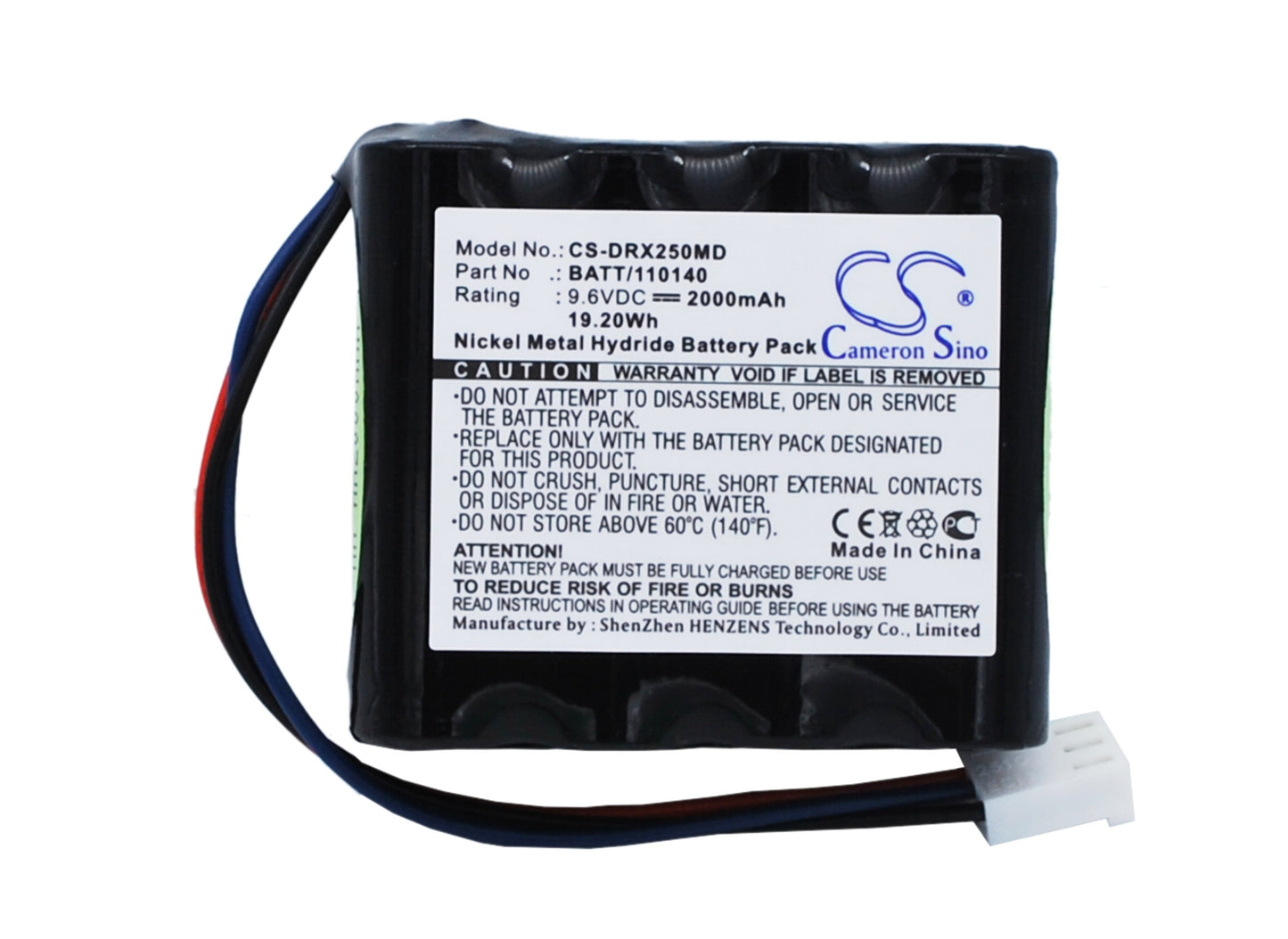 Battery for Drager Oxipac 2500 – 9.6V 2000mAh