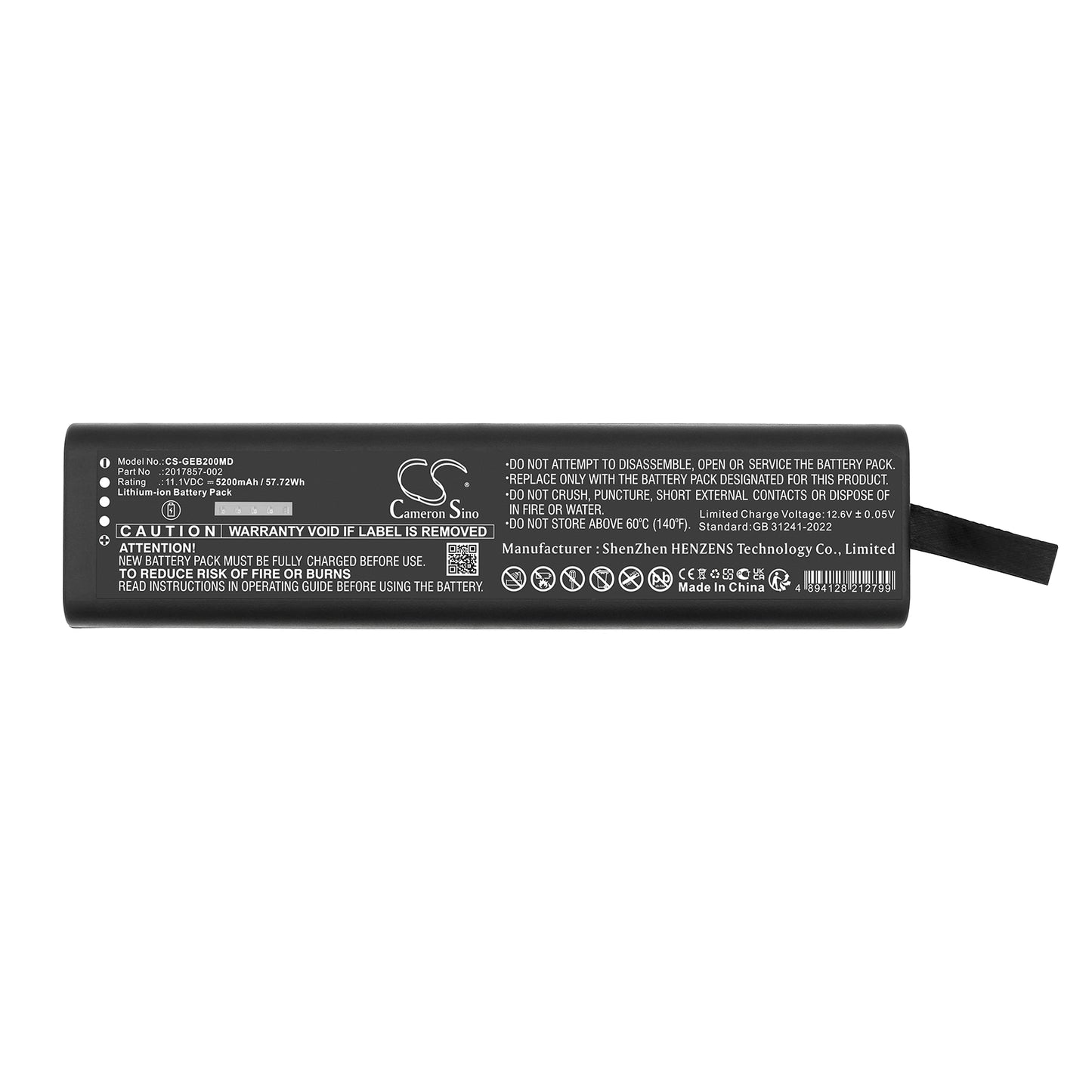Battery for GE B20 / B30 / B40 Healthcare, Dash 3000 / 4000 / 5000 / B30 / B40 / B50, Moniteur 5000, Moniteur Dash Series – 11.1V 5200mAh