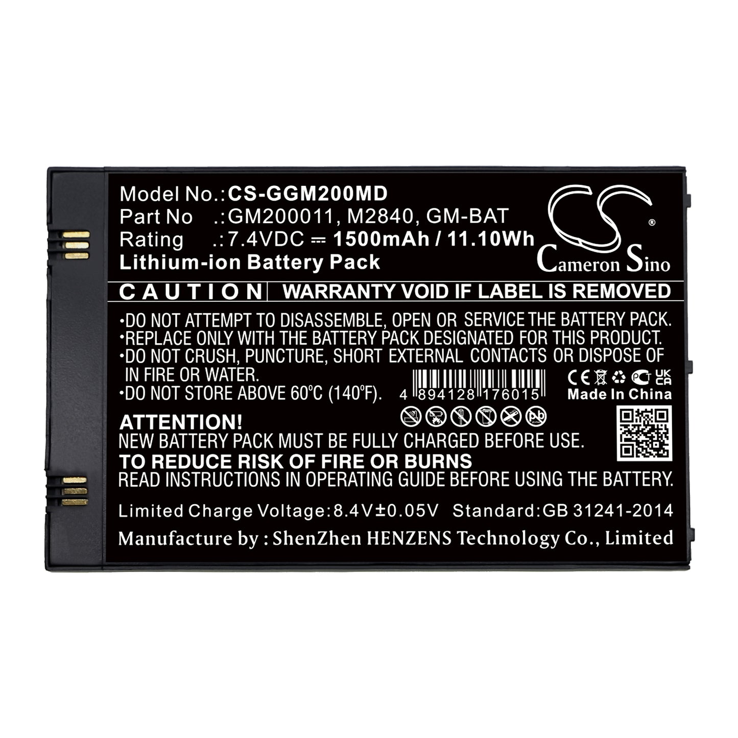 Battery for GE Vscan Pocket Ultrasound / Echographe Vscan – 7.4V 1500mAh