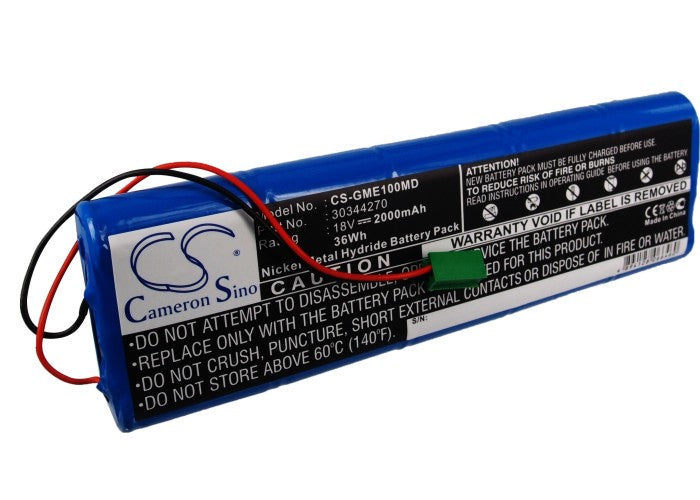2000mAh Ni-MH Medical Battery – 18V/36Wh | Replacement New | Compatible with Hellige, GE & Marquette