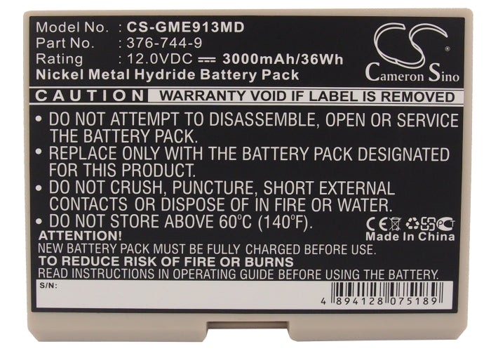 Battery for GE Hellige Defibrillator / CardioServ SCP-913 / SCP-915 / SCP-922 – 12.0V 3000mAh