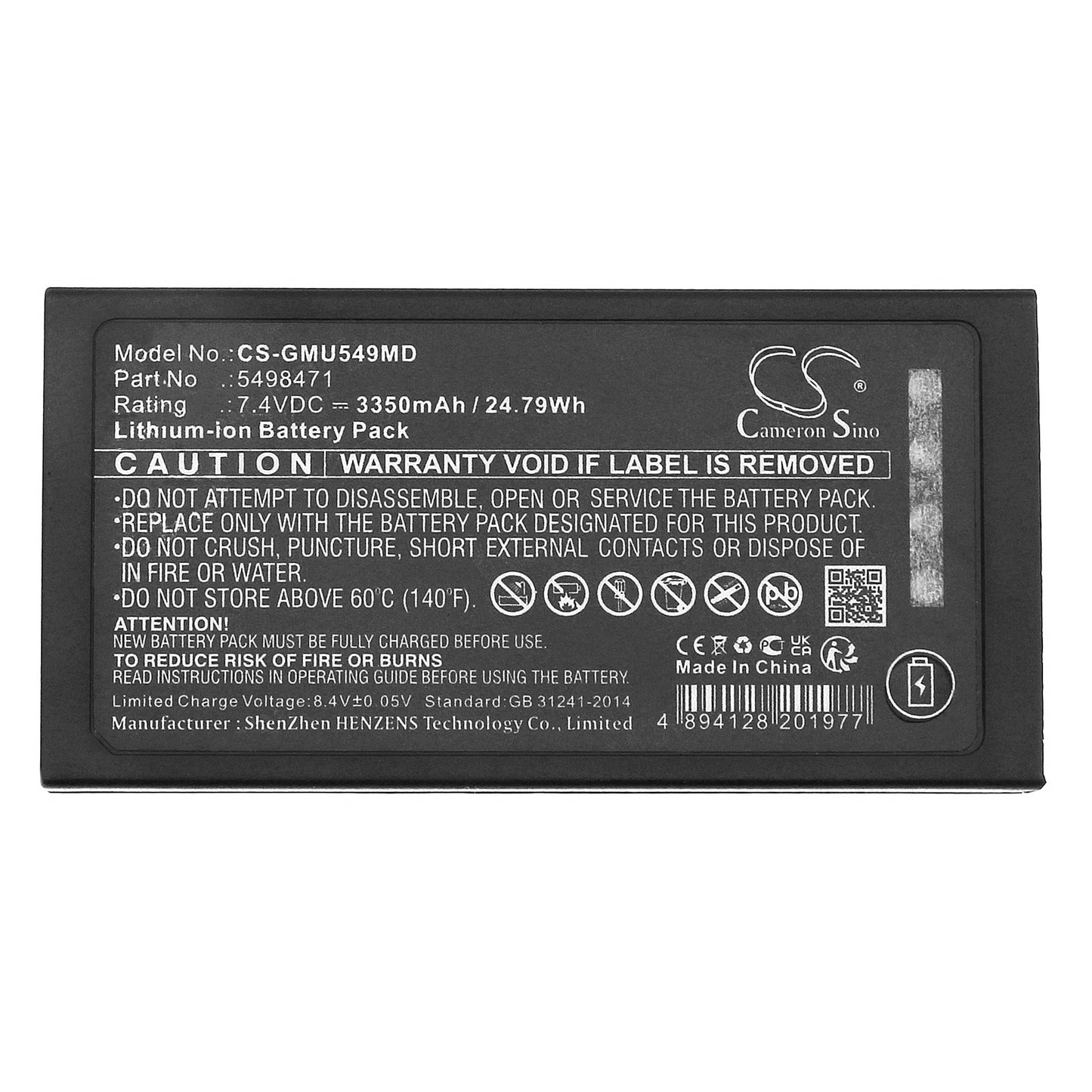 Battery for GE Vscan Access Portable Ultrasound – 7.4V 3350mAh Li-ion