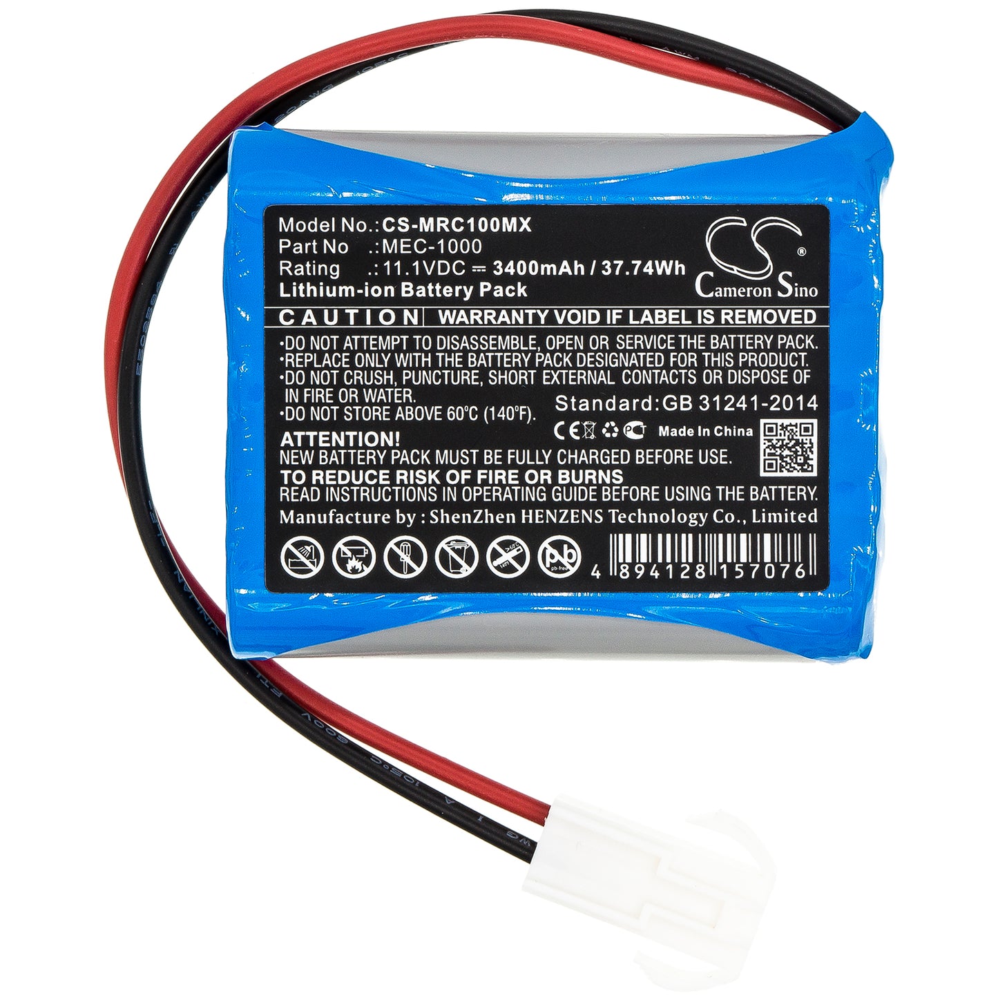 Battery for Mindray MEC-1000 – 11.1V 3400mAh
