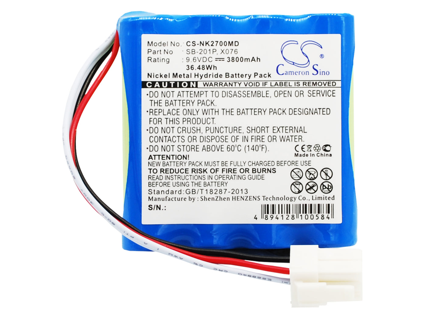 Battery for Nihon Kohden PVM-2700 / PVM-2701 / PVM-2703 Monitor – 9.6V 3800mAh