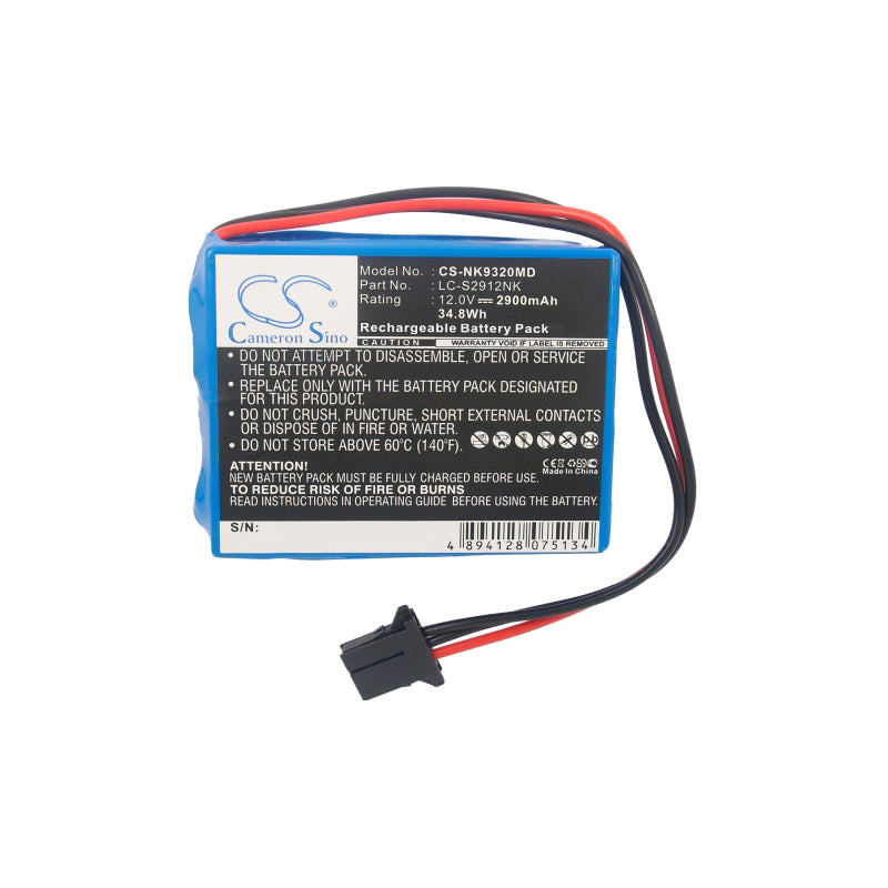 Battery for Nihon Kohden DCB-ENEL12 / Cardiolife ECG-9320 / TEC-7431 / TEC-7511 / TEC-7521 – 12.0V 2900mAh 34.8Wh