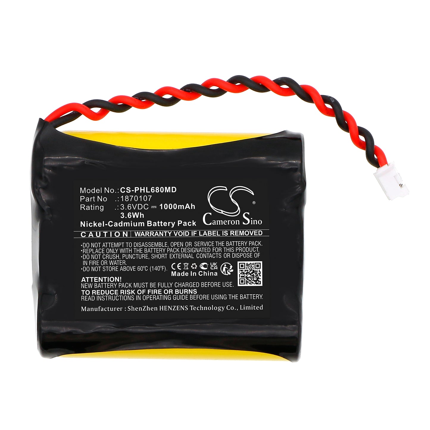 Battery for Philips Lifeline Systems 6800XT Communicator – 3.6V 1000mAh