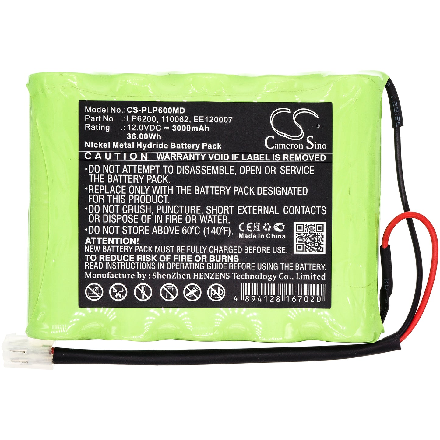 Battery for Physio-Control Lifepak 6 / Lifepak 6S / 7 Defibrillator – 12.0V 3000mAh