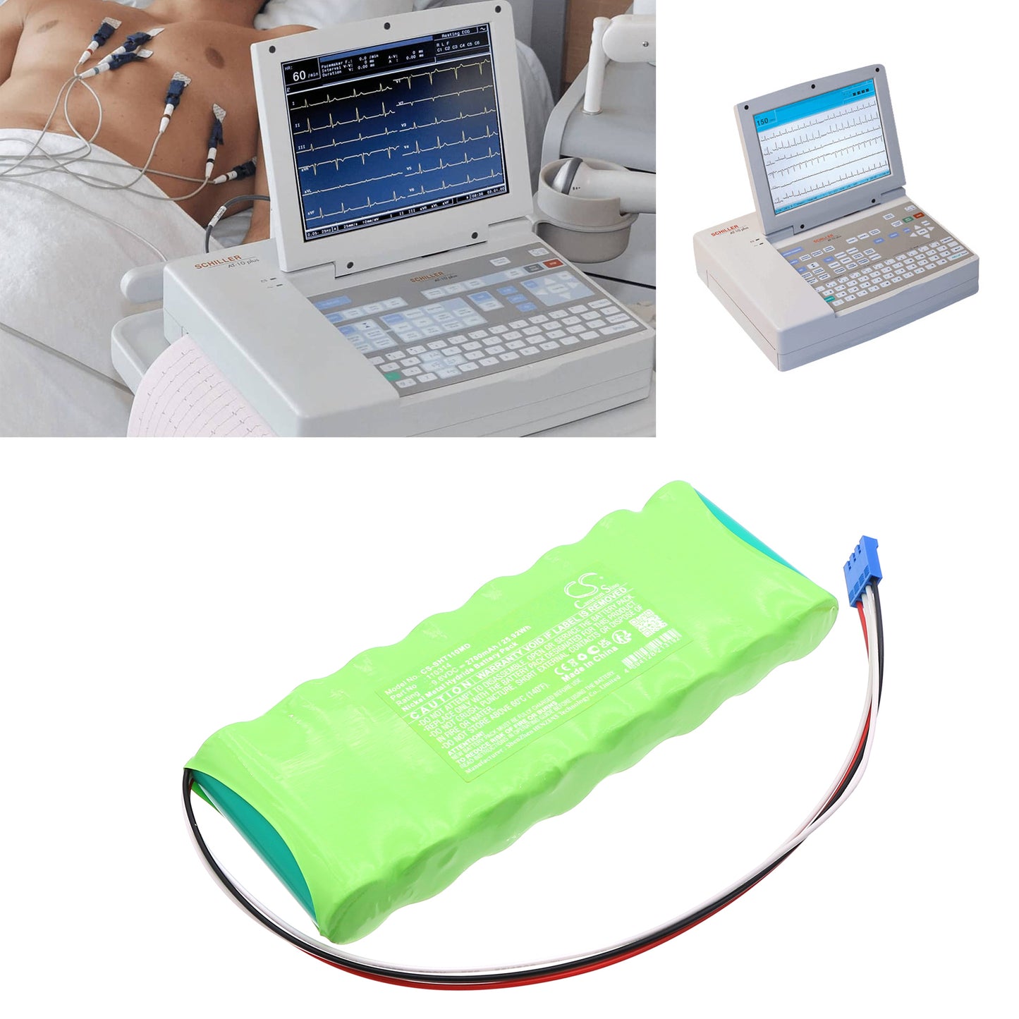 Battery for Schiller AT-10 Plus EKG Machine – 9.6V 2700mAh
