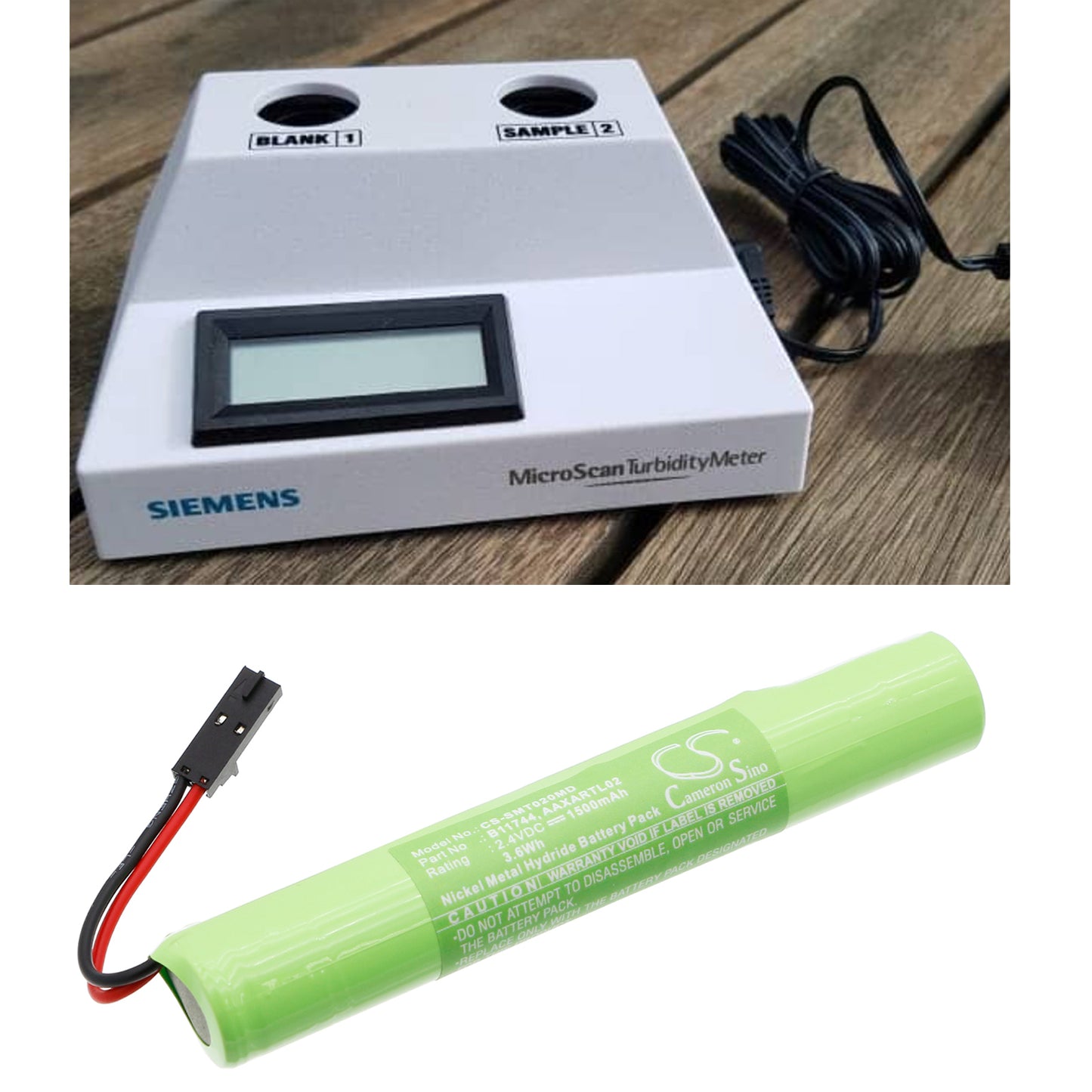 Battery for Siemens Microscan Turbidity Meter – 2.4V 1500mAh