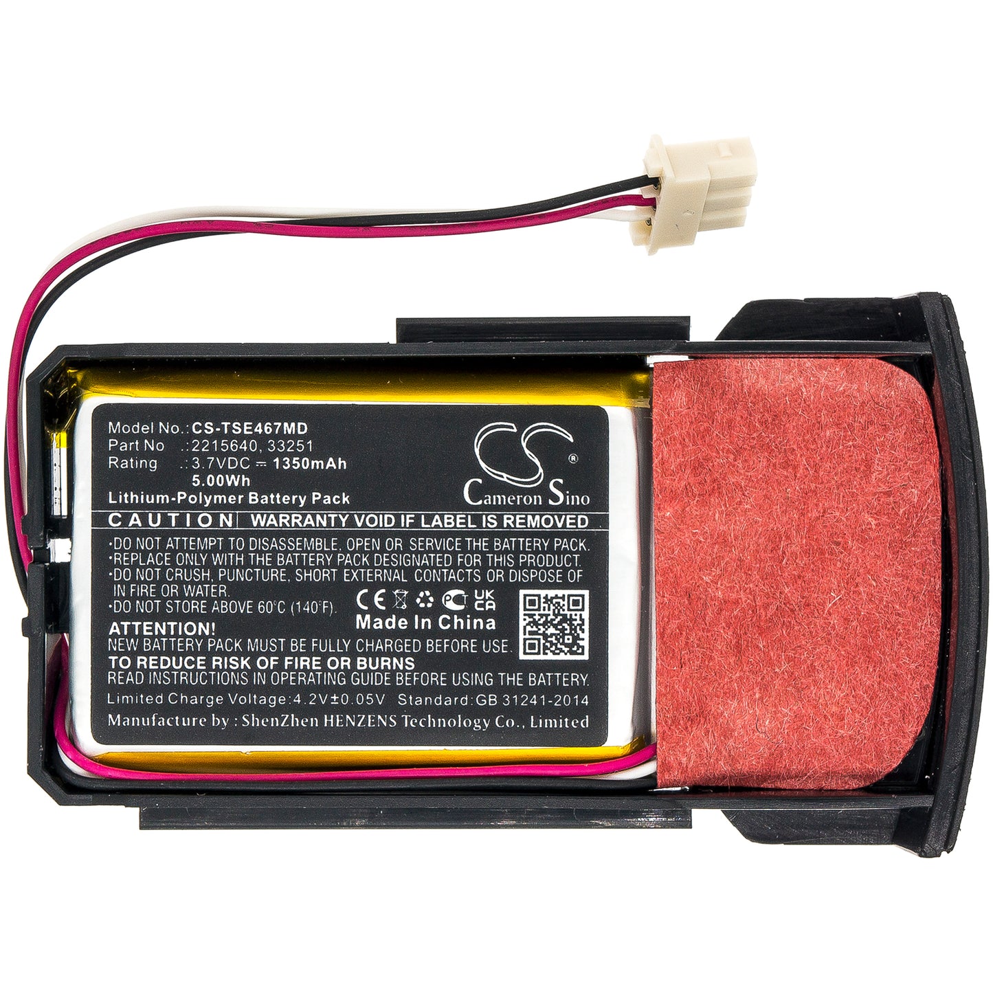 Battery for Thermo Scientific E1 Clip Tip 4671 4672 – 3.7V 1350mAh