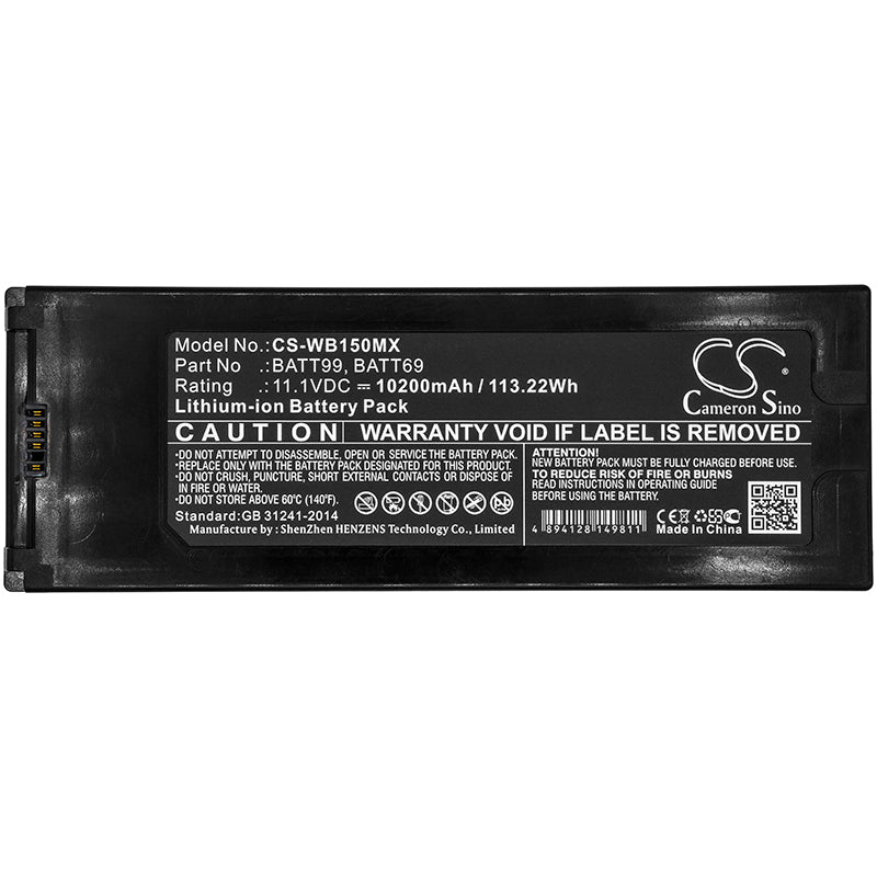 Battery for Welch-Allyn Connex Spot / Connex VSM 6000 / 6300 / 6400 / 6500 / 6700 / 6800 / CP150 ECG / CP150 Electrocardiograph / EKG / Spot Vital Signs 7100 / 7300 / 7400 / 7500 – 11.1V 10200mAh