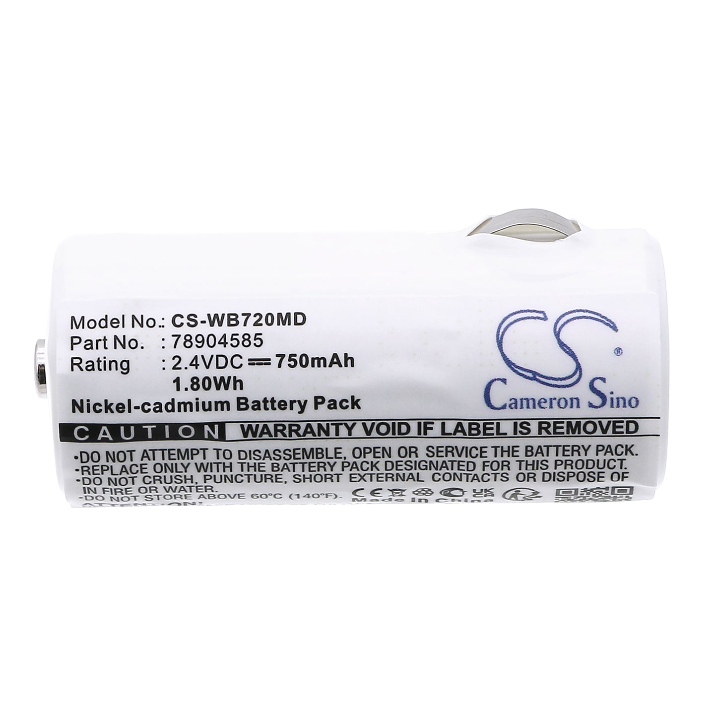 Battery for Welch-Allyn 72100 / 617 / 717 / 60700 / 70200 / 70700 / Diversified Medical N MNC720W / Cardinal Medical CJB-720 – 2.4V 750mAh