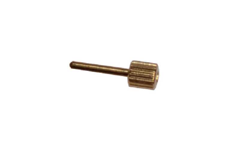 Bronze-colored cylindrical object on a white background