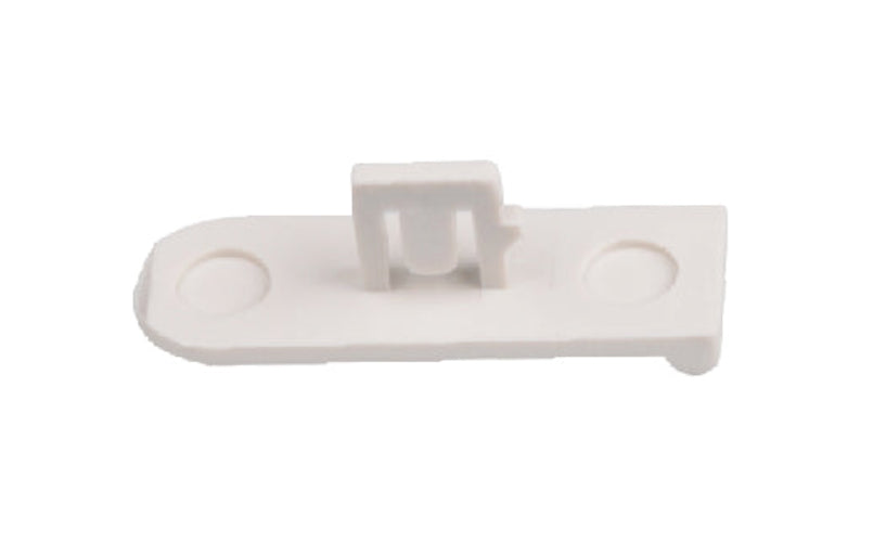 White plastic latch on a white background