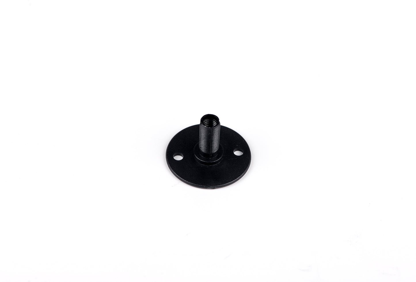 Black metal fitting on a white background