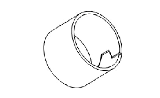 Black and white line drawing of a ring on a white background