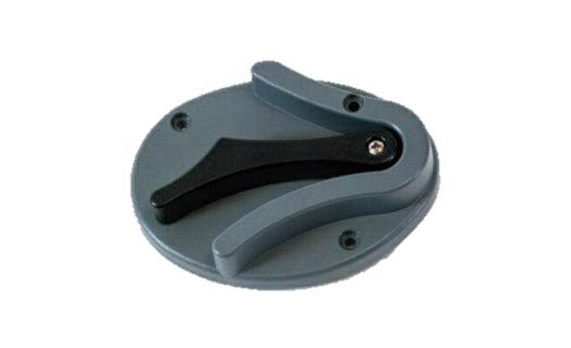 Gray and black mechanical component on a white background