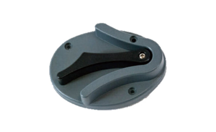 Gray and black mechanical component on a white background
