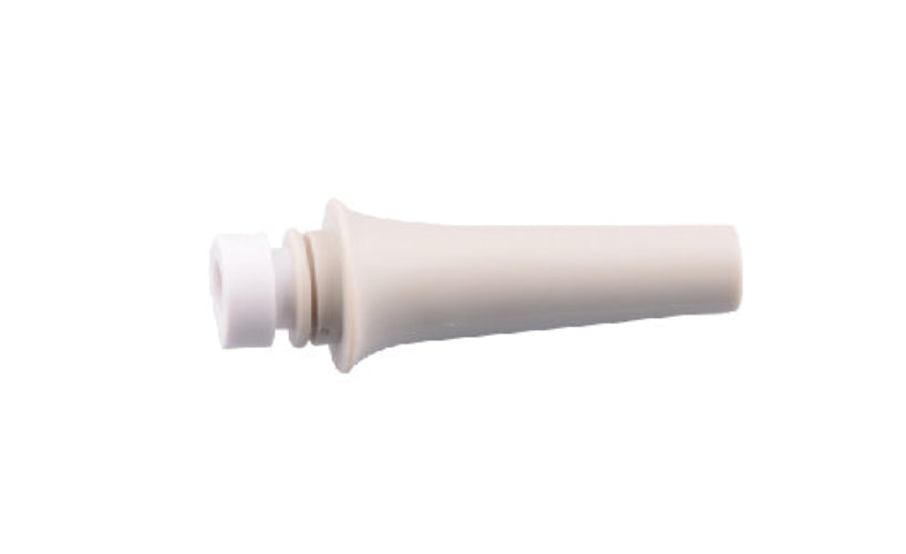 White plastic component on a white background