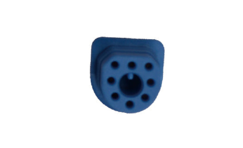 Blue rubber grommet on a white background