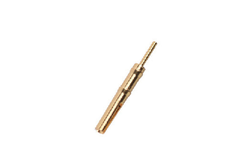 Gold-colored cylindrical object on a white background
