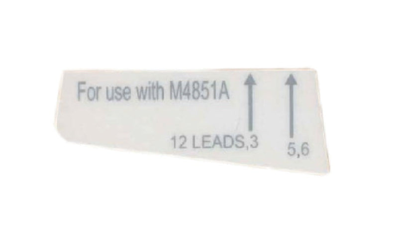 Label for use with M4851A, indicating '12 Leads, 3' on a white background
