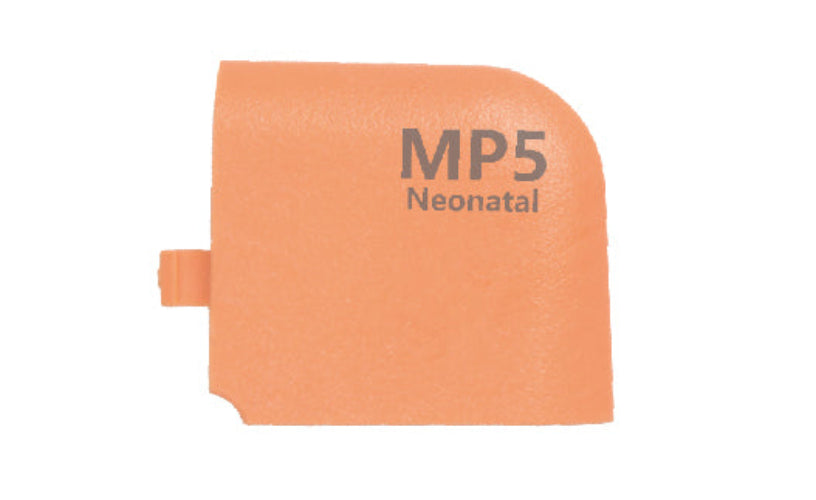 Orange medical device labeled 'MP5 Neonatal' on a white background