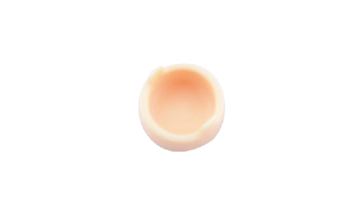 Small round object with a gradient color on a white background