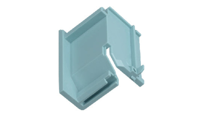 Light blue plastic component on a white background