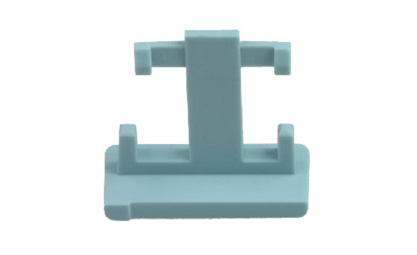 Light blue plastic stand on a white background