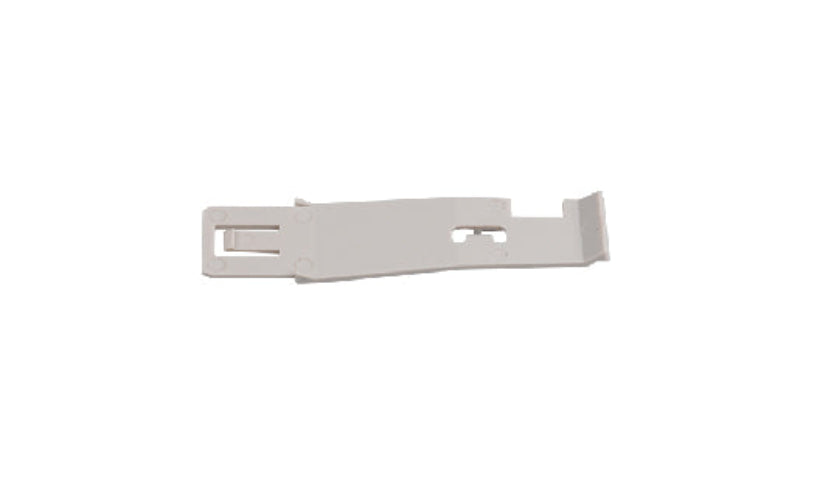 White plastic clip on a white background