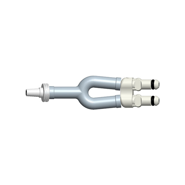 Y-Adapter with blue and white color on a white background