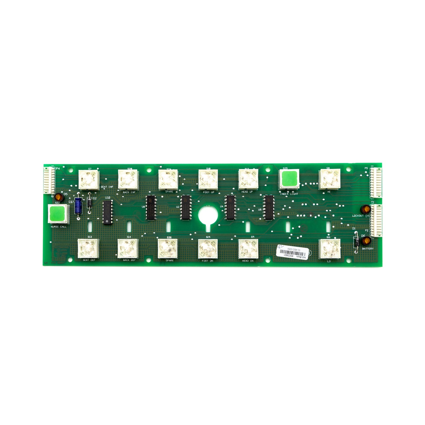 Hillrom Compatible PCB Assembly, Left Caregiver Control 6503801P