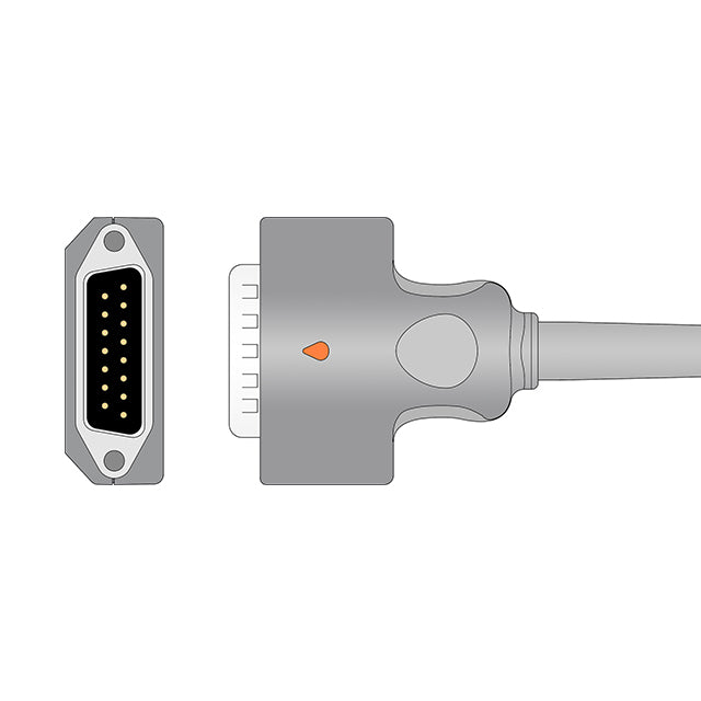 Compatible with GE Healthcare One-Piece ECG Cable 2104727-001