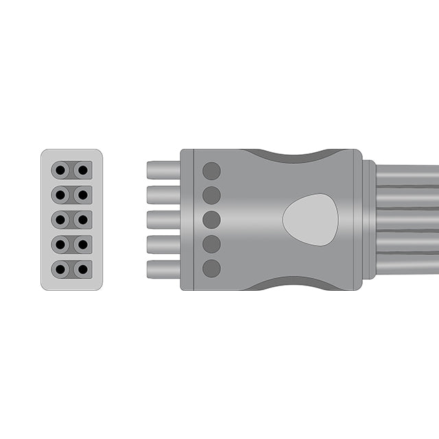 Compatible with Marquette/GE ECG Leadwire 412681-001