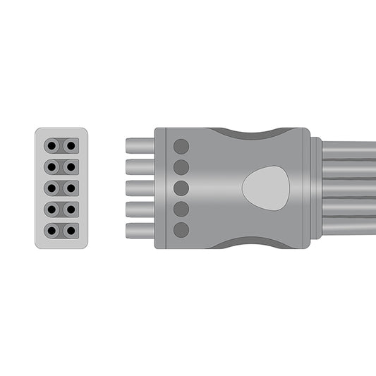 Compatible with Marquette/GE ECG Leadwire 412681-001