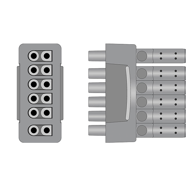 Compatible with GE Healthcare ECG Leadwire 2106395-001