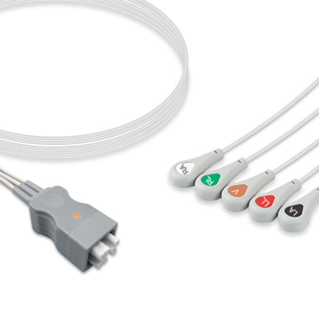 Compatible with GE Healthcare ECG Leadwire 394111-012
