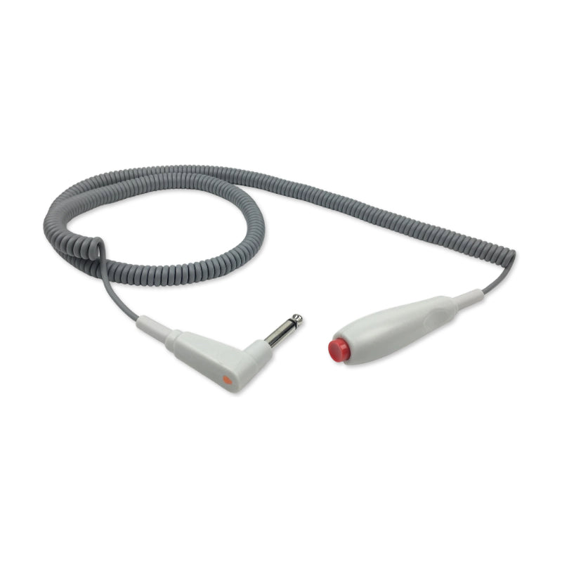 Nurse Call Cable 3ft Coiled 1/4 Inch Right Angle Plug Universal System | NCCN-003-10