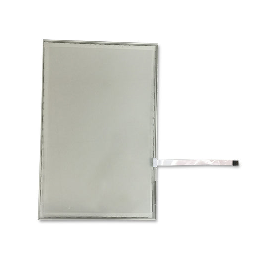 A 19 inch touch screen monitor with a visible white connector ribbon at the bottom.