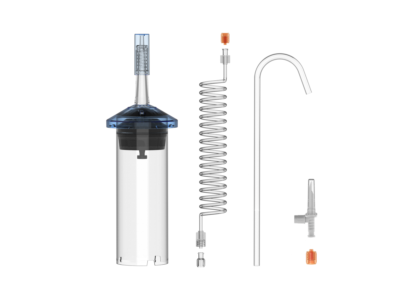 Syringe with 150cm Coiled Connecting Tube & Quick Fill Tube