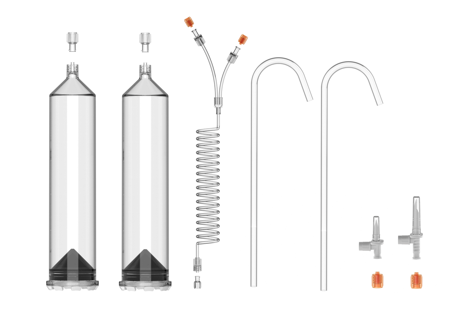 2x200ml Syringes Kit with Y-Coiled Tube & Spikes | 400109