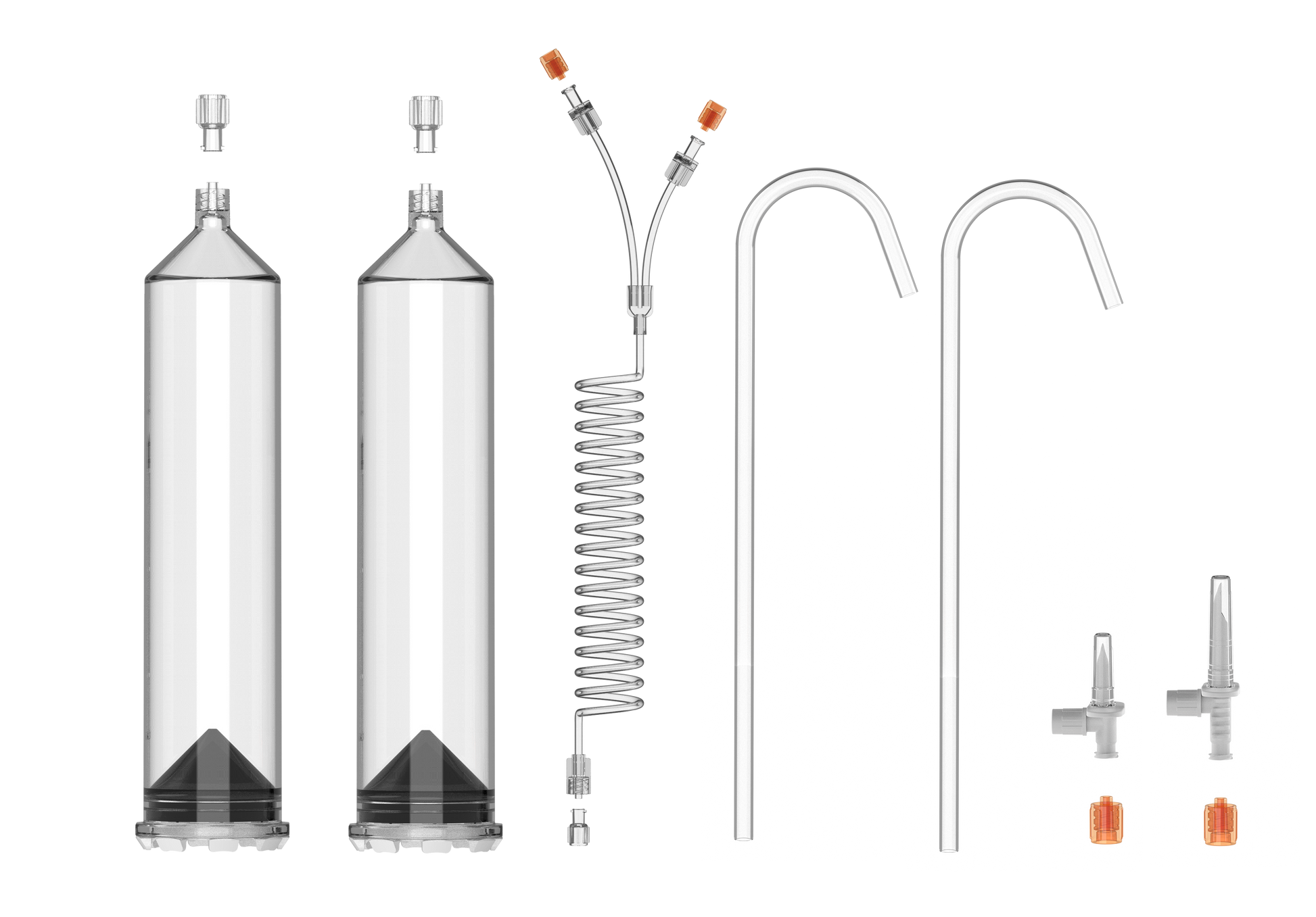 2x200ml Syringes Kit with Y-Coiled Tube & Spikes | 400109